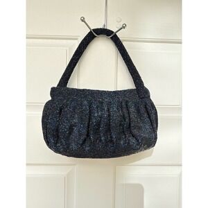 Vintage 1940s Steel Cut Carnival Glass Hand-Beaded Metallic Bag